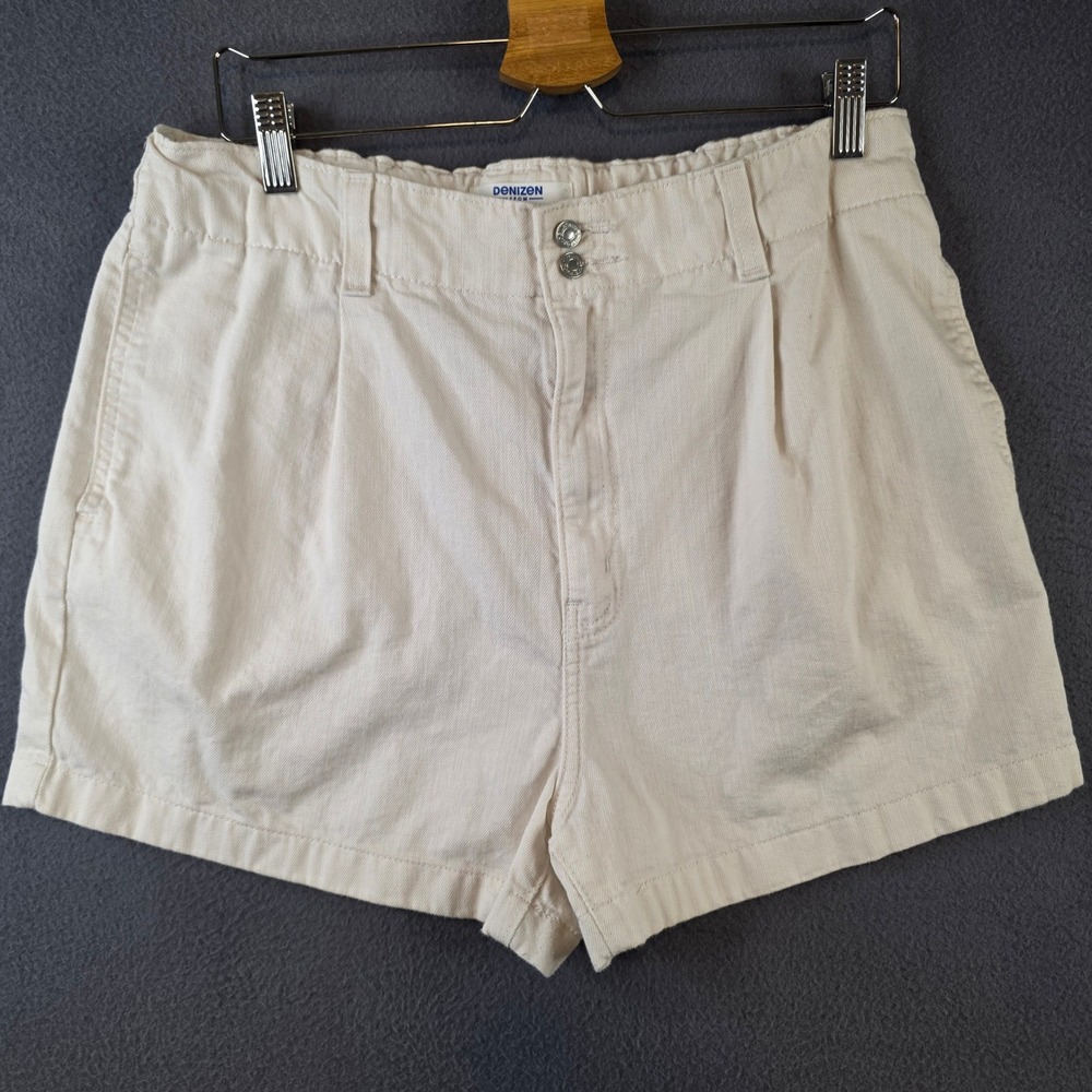 Denizen Levis Loose A-Line Shorts Womens 10‎ W30 White Denim Cotton Jean Short